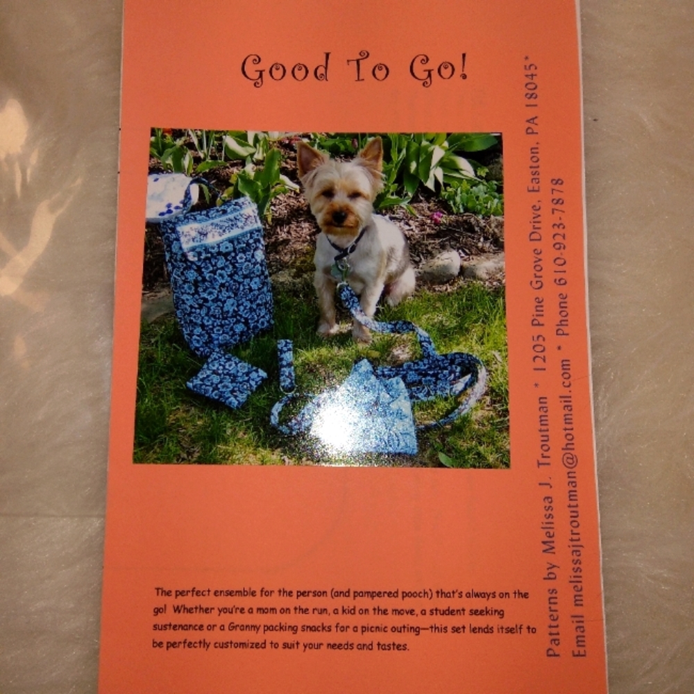 Good to Go Sewing Pattern Dog Leash Poop Bag Pouch key fob lunch bag coi…